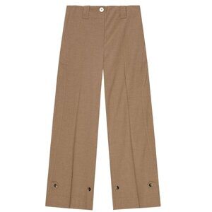 NWT - Ganni Drapey Melange Mid Waist Pants | Tiger's Eye